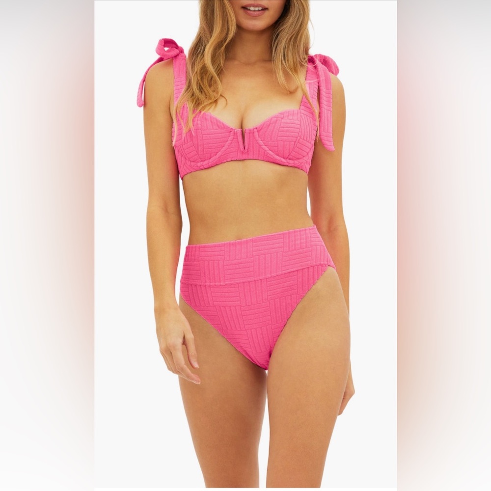 Beach Riot pink bikini set, Top underwire SZ X-Large, bottom sz Large,$196 - Picture 1 of 10